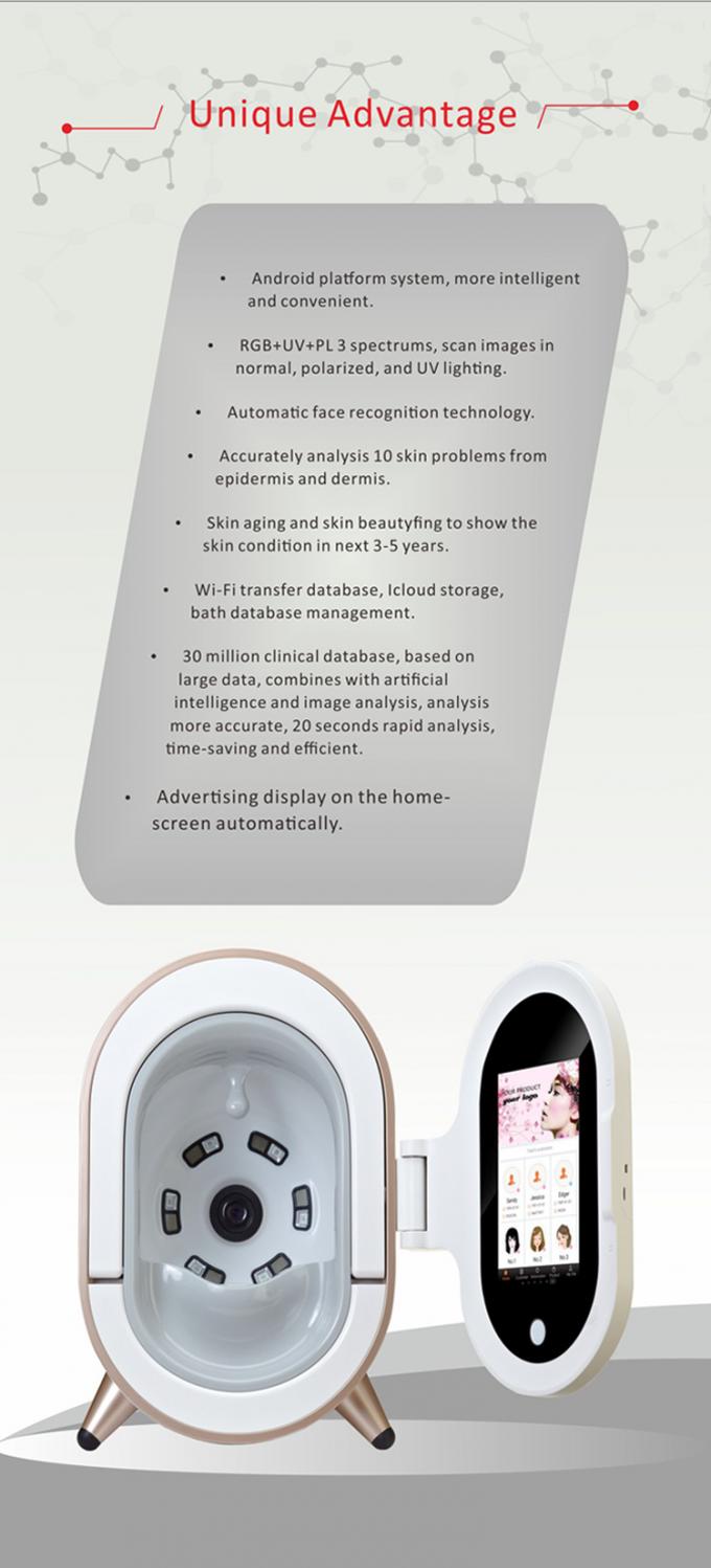 Skin Mirror Instrument Skin Tester Detector Smart Mirror Skin Analysis Magic Mirror UVB Light ...