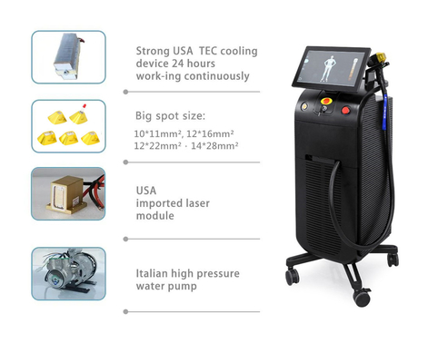 755nm 1064nm Diode Soprano Laser Hair Removal Machine 4K 1600W Triple Wave