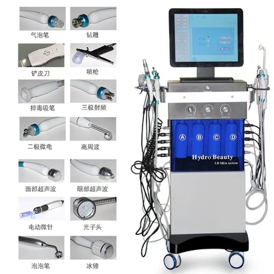 14 In 1 Hydrofacial Dermabrasion Big Bubble Oxygen Spray Facial Led Skin Rejuvenation Machine